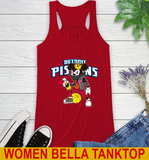 Detroit Pistons NBA Basketball Mickey Peace Sign Sports Racerback Tank 6