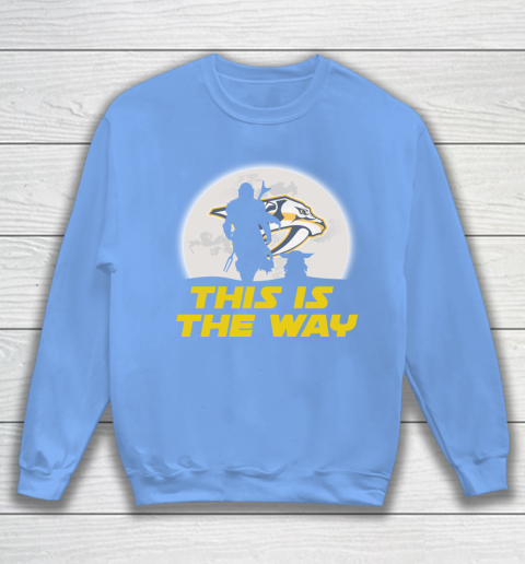 Nashville Predators NHL Ice Hockey Star Wars Yoda And Mandalorian This Is The Way Sweatshirt 8