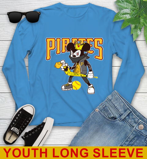 Pittsburgh Pirates MLB Baseball Mickey Peace Sign Sports Youth Long Sleeve 8