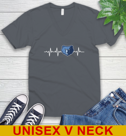 Memphis Grizzlies NBA Basketball Heart Beat Shirt V-Neck T-Shirt 4
