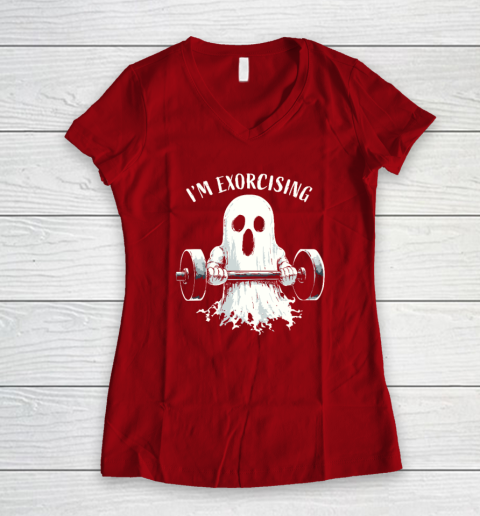 I'm Exorcising Funny Ghost Halloween Women's V-Neck T-Shirt 6