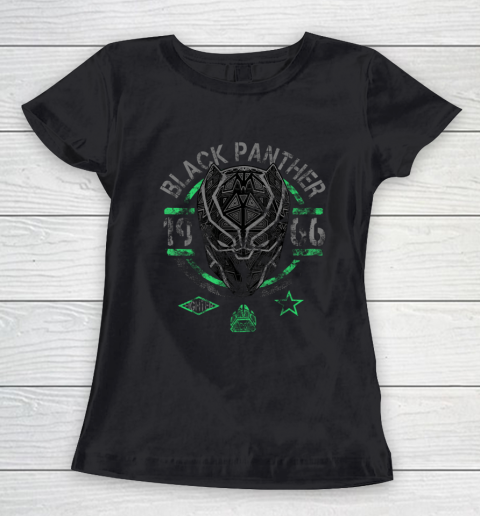 Marvel Black Panther Green Geometric Pattern Vintage Women's T-Shirt
