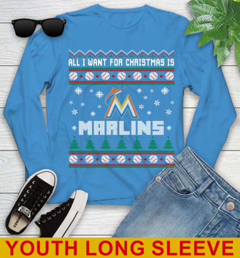 MLB All I Want For Christmas Is Miami Marlins Baseball Sports 124