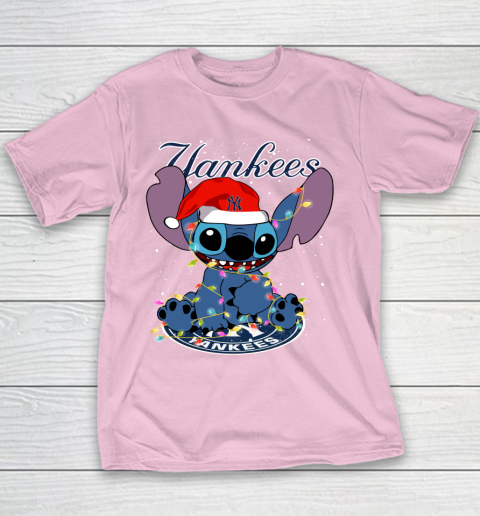 New York Yankees MLB noel stitch Baseball Christmas Youth T-Shirt 5