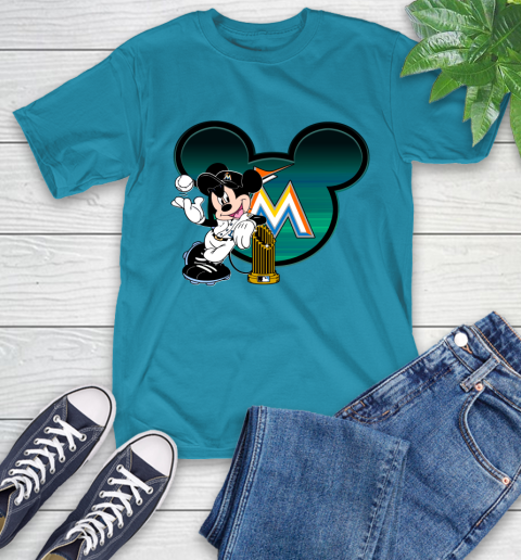 MLB Miami Marlins The Commissioner's Trophy Mickey Mouse Disney T-Shirt 9 MLB Miami Marlins The Commissioner's Trophy Mickey Mouse Disney T-Shirt - Image 9
