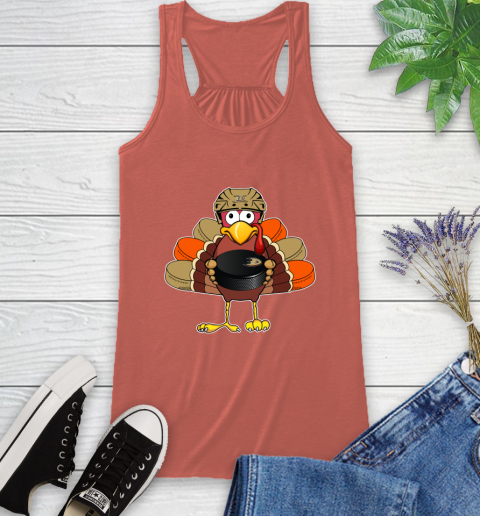 Anaheim Ducks Turkey Thanksgiving Day Racerback Tank 4