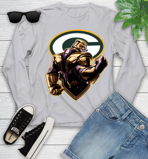 NFL Thanos Avengers Endgame Football Sports Green Bay Packers Youth Long Sleeve 5
