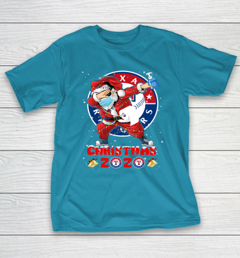 Texas Rangers Funny Santa Claus Dabbing Christmas 2020 MLB T-Shirt 7