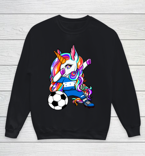 Dabbing Unicorn Honduras Soccer Fans Jersey Flag Football Youth Sweatshirt