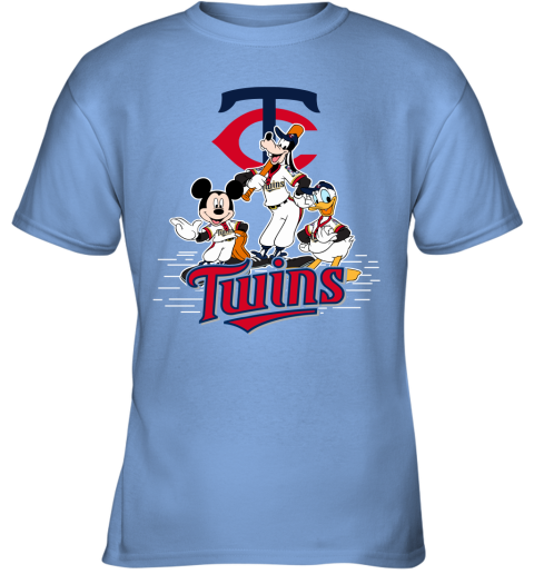 MLB Minnesota Twins Mickey Mouse Donald Duck Goofy Baseball T Shirt Youth T- Shirt