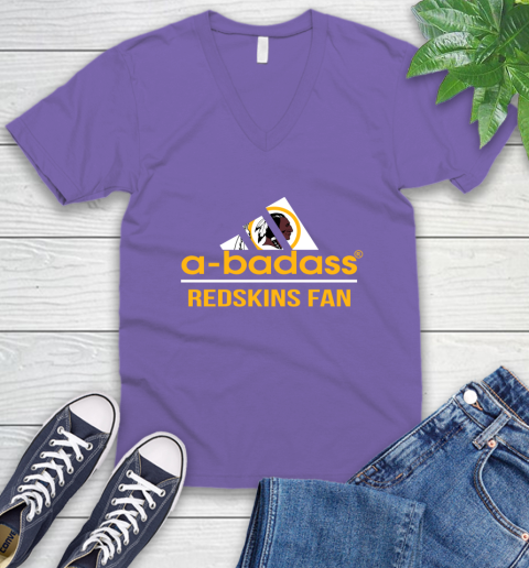 Washington Redskins NFL Football A Badass Adidas Adoring Fan Sports V-Neck T-Shirt 8