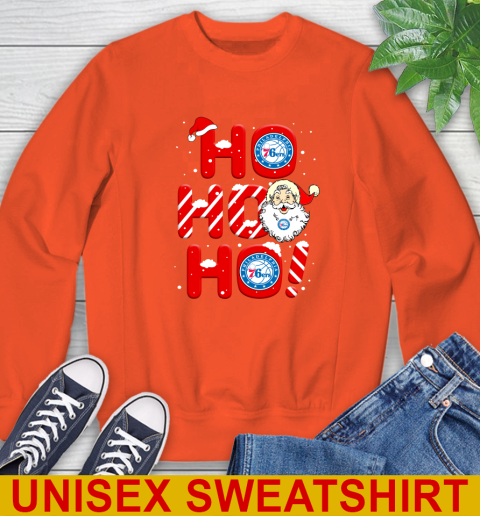 Philadelphia 76ers NBA Basketball Ho Ho Ho Santa Claus Merry Christmas Shirt Sweatshirt 3