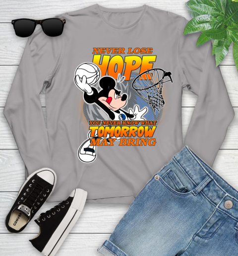 Dallas Mavericks NBA Basketball Mickey Disney Never Lose Hope Youth Long Sleeve 5