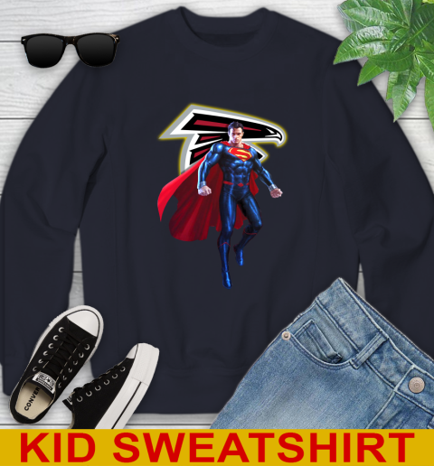 NFL Superman DC Sports Football Atlanta Falcons Youth Sweatshirt 3