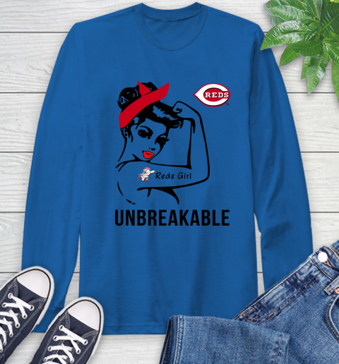 MLB Cincinnati Reds Girl Unbreakable Baseball Sports Long Sleeve T-Shirt 7