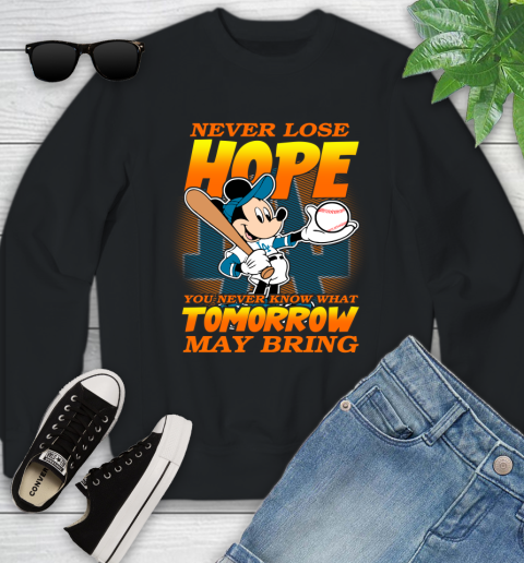 Los Angeles Dodgers MLB Baseball Mickey Disney Never Lose Hope Youth Sweatshirt