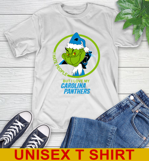 Carolina Panthers NFL Christmas Grinch I Hate People But I Love My Favorite Football Team T-Shirt