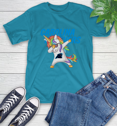 Carolina Panthers NFL Football Funny Unicorn Dabbing Sports T-Shirt 8