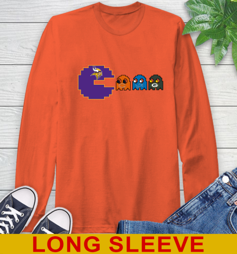 Minnesota Vikings NFL Football Pac Man Champion Long Sleeve T-Shirt 5