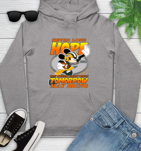 Green Bay Packers NFL Football Mickey Disney Never Lose Hope Youth Hoodie 6