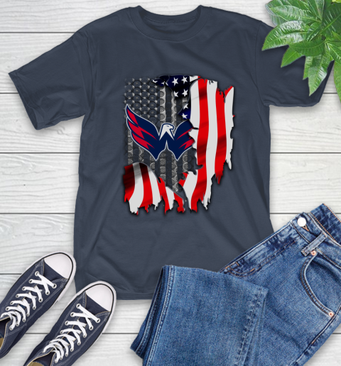 Washington Capitals NHL Hockey American Flag T-Shirt 3