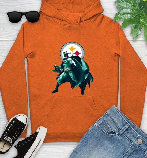NFL Batman Football Sports Pittsburgh Steelers Youth Hoodie 5