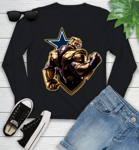 NFL Thanos Avengers Endgame Football Sports Dallas Cowboys Youth Long Sleeve 2