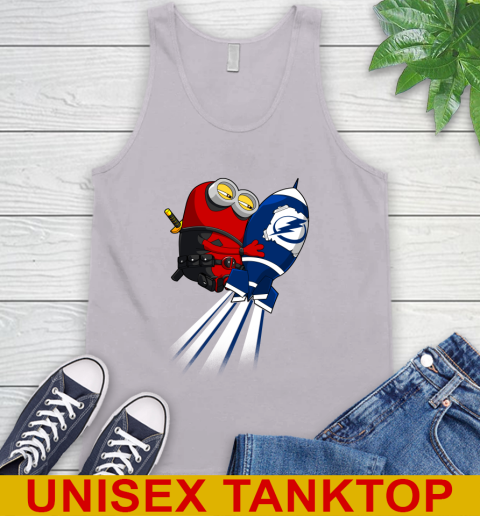NHL Hockey Tampa Bay Lightning Deadpool Minion Marvel Shirt Tank Top - Image 4