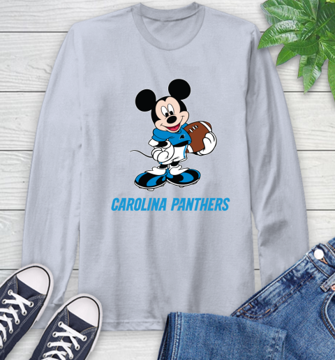NFL Football Carolina Panthers Cheerful Mickey Mouse Shirt Long Sleeve T-Shirt 6
