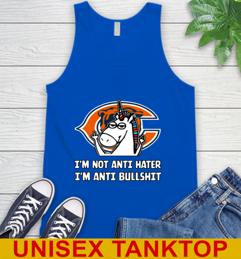 Chicago Bears NFL Football Unicorn I'm Not Anti Hater I'm Anti Bullshit Tank Top 5
