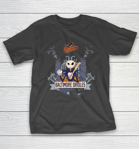 MLB Baltimore Orioles Baseball Jack Skellington Halloween T-Shirt