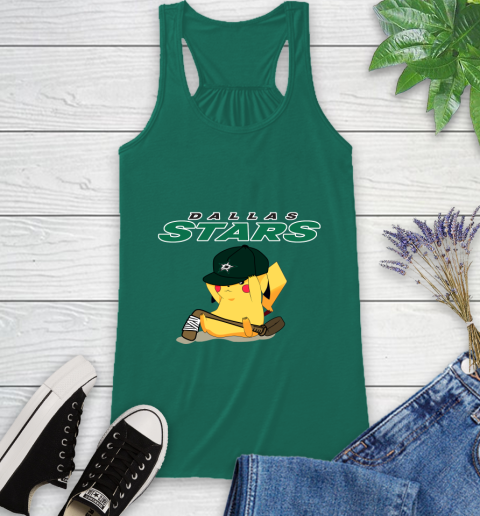 NHL Pikachu Hockey Sports Dallas Stars Racerback Tank 7