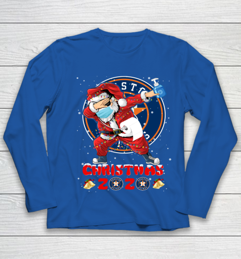 Houston Astros Funny Santa Claus Dabbing Christmas 2020 MLB Youth Long Sleeve 7