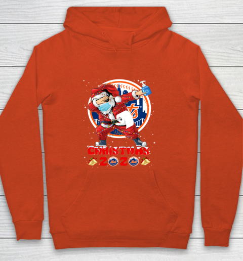 New York Mets Funny Santa Claus Dabbing Christmas 2020 MLB Youth Hoodie 3