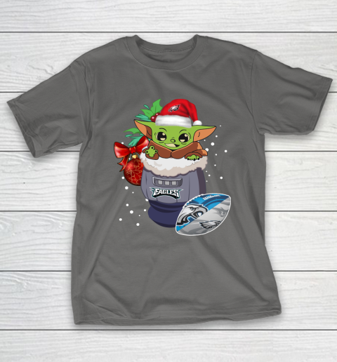 Philadelphia Eagles Christmas Baby Yoda Star Wars Funny Happy NFL T-Shirt 9