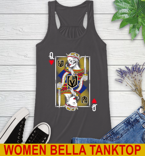 NHL Hockey Vegas Golden Knights The Queen Of Hearts Card Shirt Racerback Tank 10