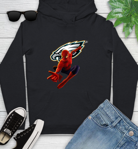 NFL Spider Man Avengers Endgame Football Philadelphia Eagles Youth Hoodie 2