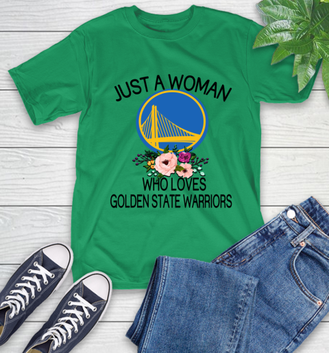 NBA Just A Woman Who Loves Golden State Warriors Basketball Sports T-Shirt 5
