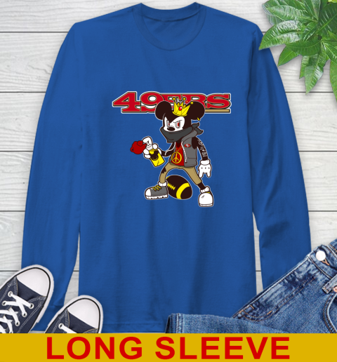 San Francisco 49ers NFL Football Mickey Peace Sign Sports Long Sleeve T-Shirt 9