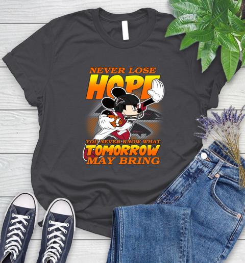 Atlanta Falcons NFL Football Mickey Disney Never Lose Hope (1) Women's T-Shirt 8