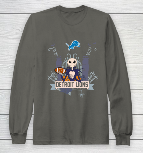 NFL Detroit Lions Football Jack Skellington Halloween Long Sleeve T-Shirt 5