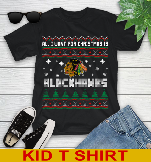 Chicago Blackhawks NHL Hockey All I Want For Christmas Is My Team Sports 97