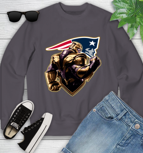 NFL Thanos Avengers Endgame Football Sports New England Patriots Youth Sweatshirt 6