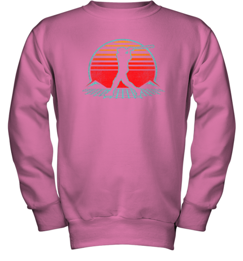 j44o baseball retro vintage 80s style coach player gift youth sweatshirt 47 front safety pink