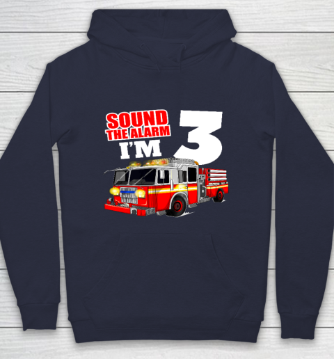 Kids Fire Truck 3rd Birthday T Shirt Boy Firefighter 3 Years Old Hoodie 2