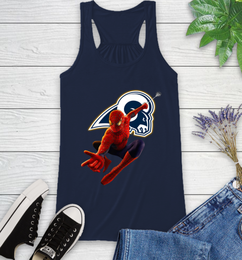 NFL Spider Man Avengers Endgame Football Los Angeles Rams Racerback Tank 12