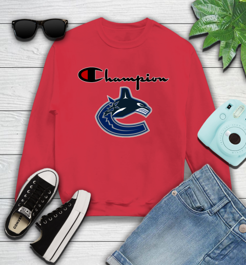 NHL Hockey Vancouver Canucks Champion Shirt Youth Sweatshirt 5