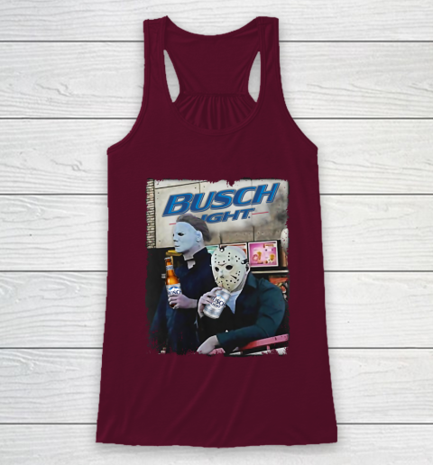 Michael Myers And Jason Voorhees Busch Light Halloween Racerback Tank 2