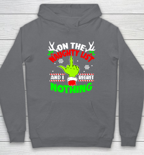 Funny On The List Of Naughty And I Regret Nothing Christmas Hoodie 3