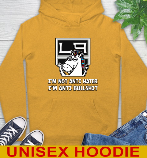 Los Angeles Kings NHL Hockey Unicorn I'm Not Anti Hater I'm Anti Bullshit Hoodie 3